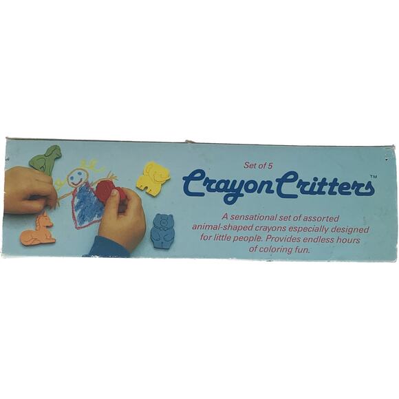 Crayon Critters Shaped Colors Dog Elephant Unicorn Lion Bear Set of 5 Non Toxic - Picture 1 of 8